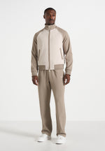 Signature Piped Track Jacket - Taupe/Beige