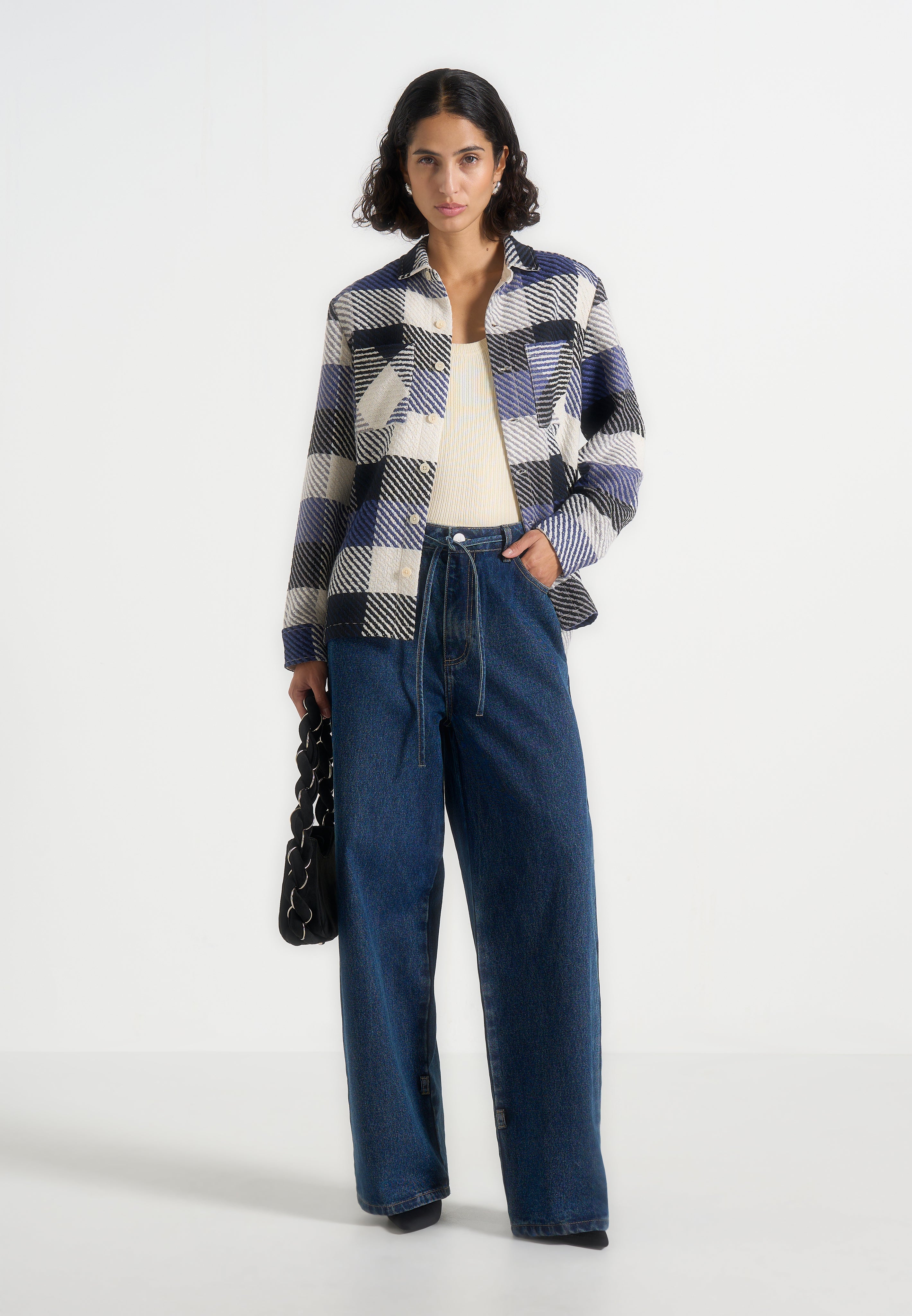 rune-unisex-check-overshirt-navy 