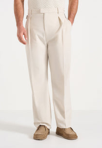 Dorian - Linen Pleated Tailored Pants - Natural