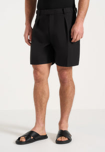 Marin - Tailored Pleated Shorts - Black