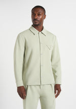 Leo - Hatched Tailored Overshirt - Sage