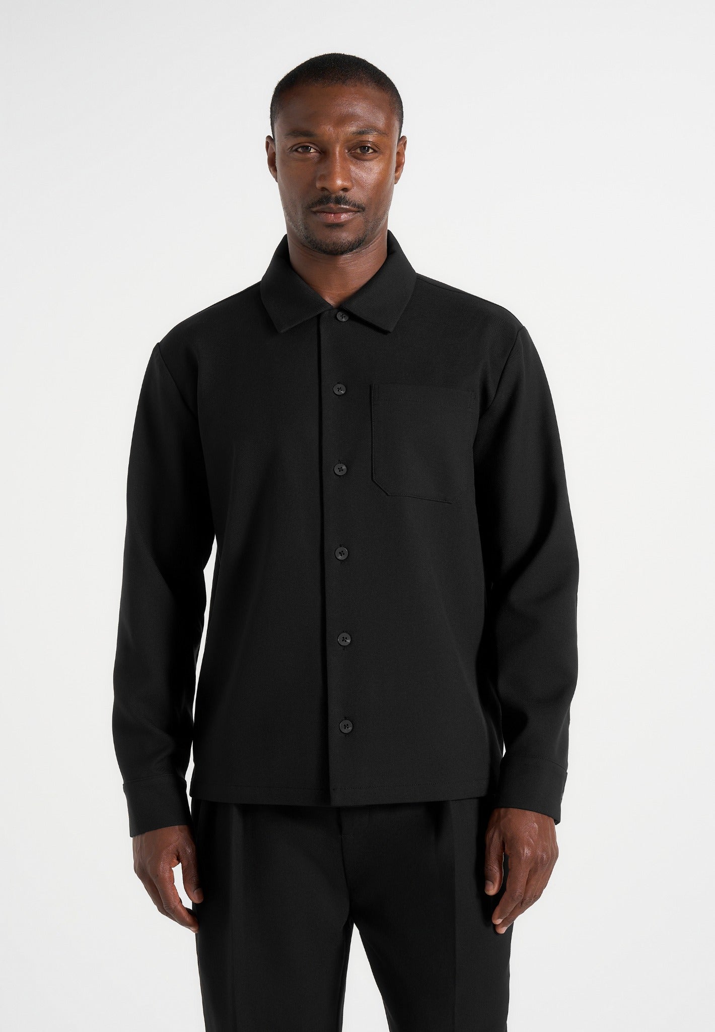 Valentin - Tailored Overshirt - Black 