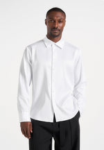Carter - Unisex Oversized Satin Shirt - White