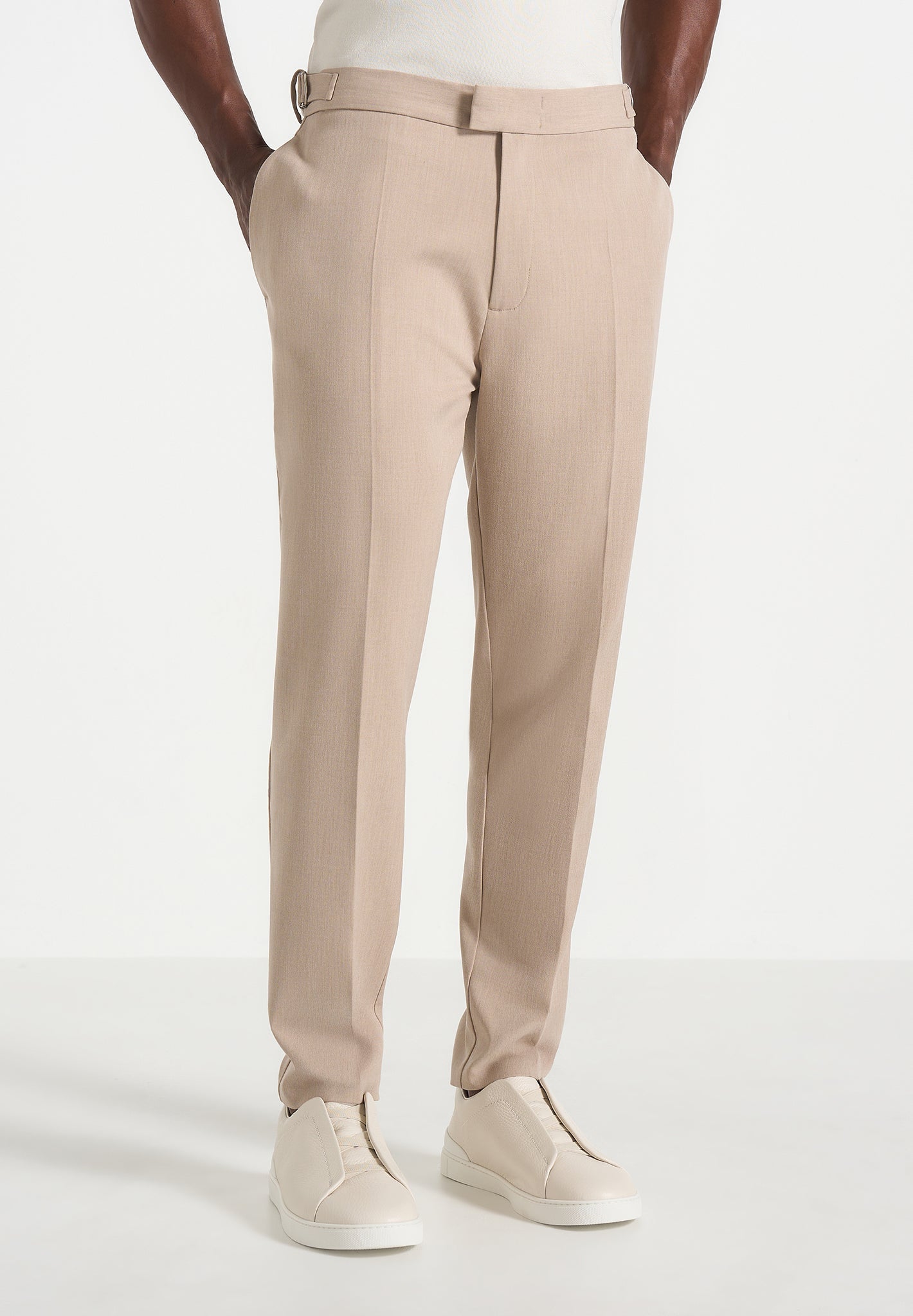 Hubert - Slim Fit Tailored Pants - Beige 