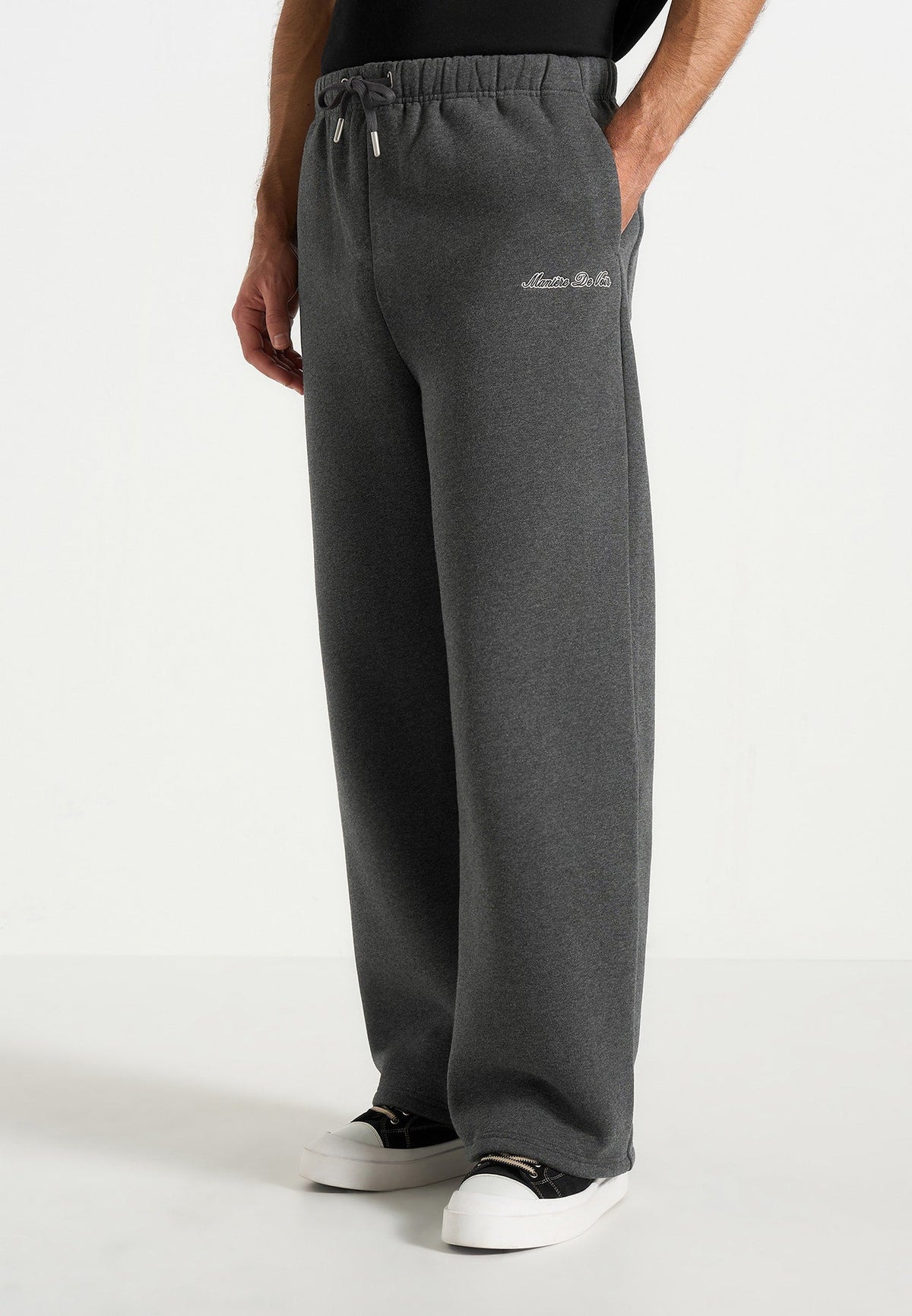 JS003 - Unisex Signature Wide Leg Sweatpants - Charcoal Grey