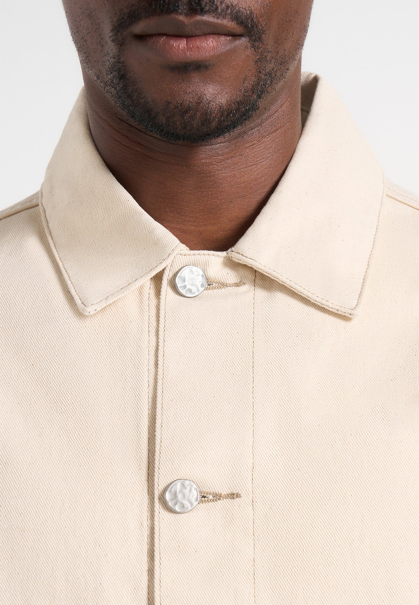 Damien - Boxy Fit Denim Jacket - Cream