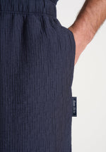 Addison - Unisex Textured Relaxed Fit Pants - Navy
