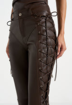 ambre-leather-lace-up-flared-trousers-brown