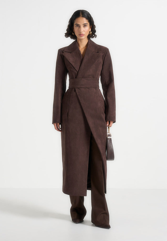 esma-suede-asymmetric-coat-with-cinch-belt-brown