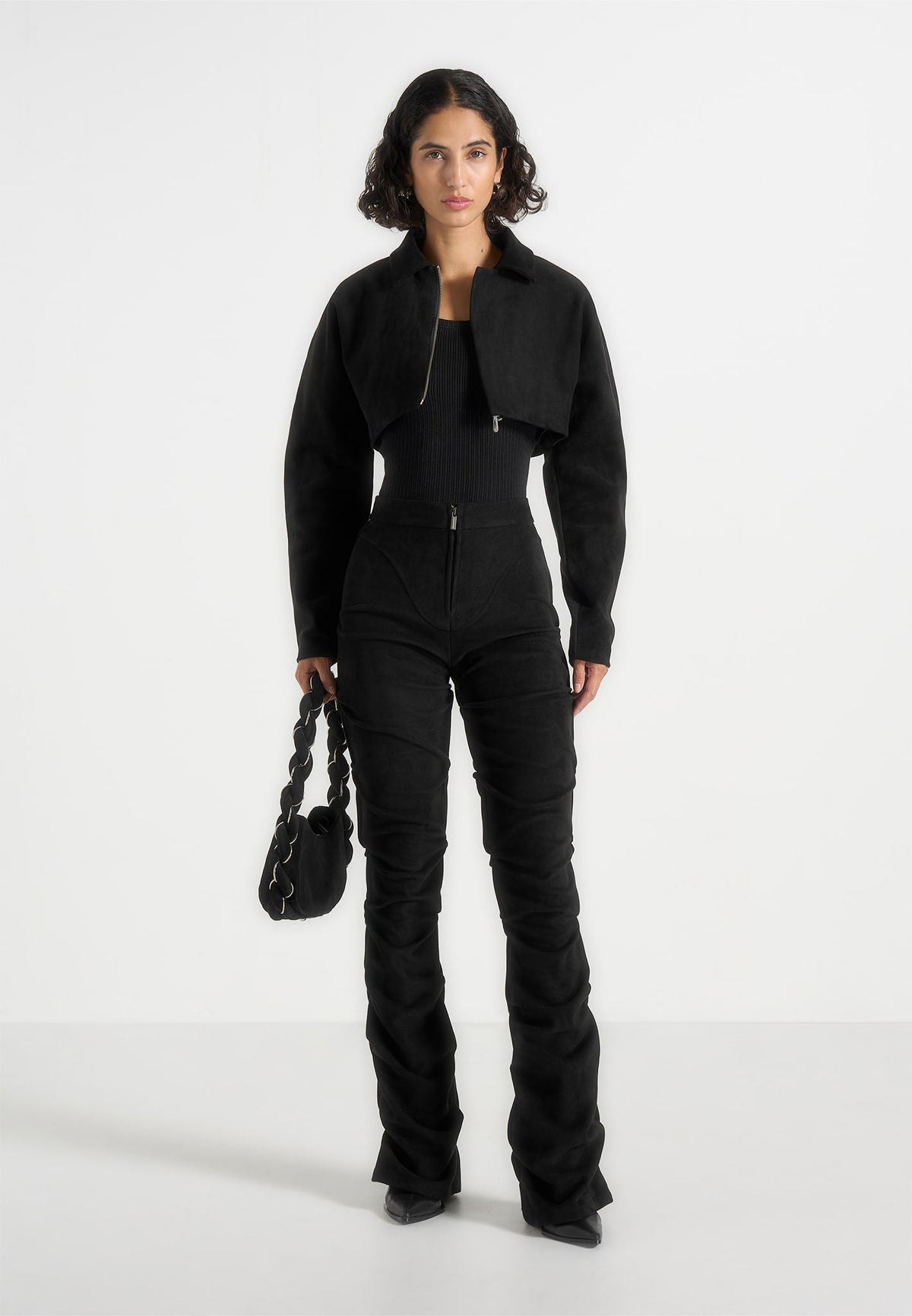 caroline-tacked-suede-fit-and-flare-trousers-black