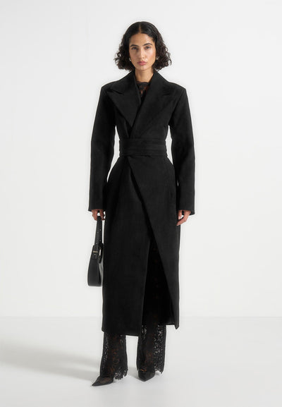 esma-suede-asymmetric-coat-with-cinch-belt-black