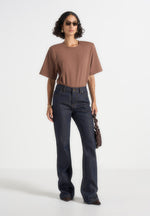 Abbie - Stacked Fit And Flare Jeans - Indigo