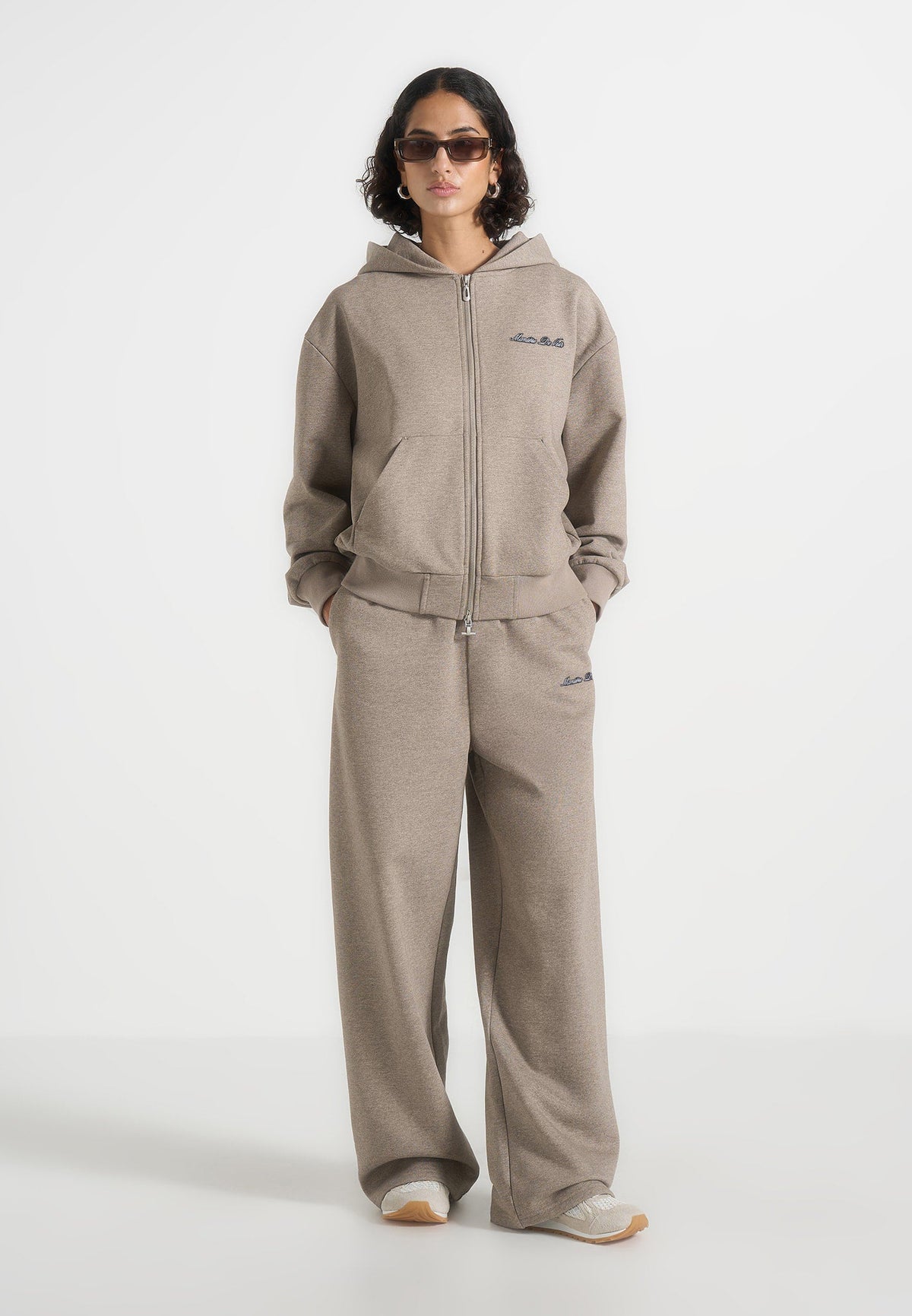 JS002 - Unisex Signature Relaxed Fit Zip Hoodie - Taupe