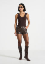 samia-vintage-mini-shorts-brown