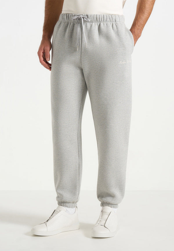 JS005 - Signature Regular Fit Cuffed Sweatpants - Marl Grey