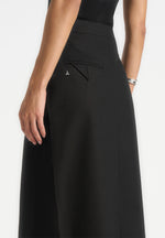 Regine - Tailored A-Line Maxi Skirt - Black