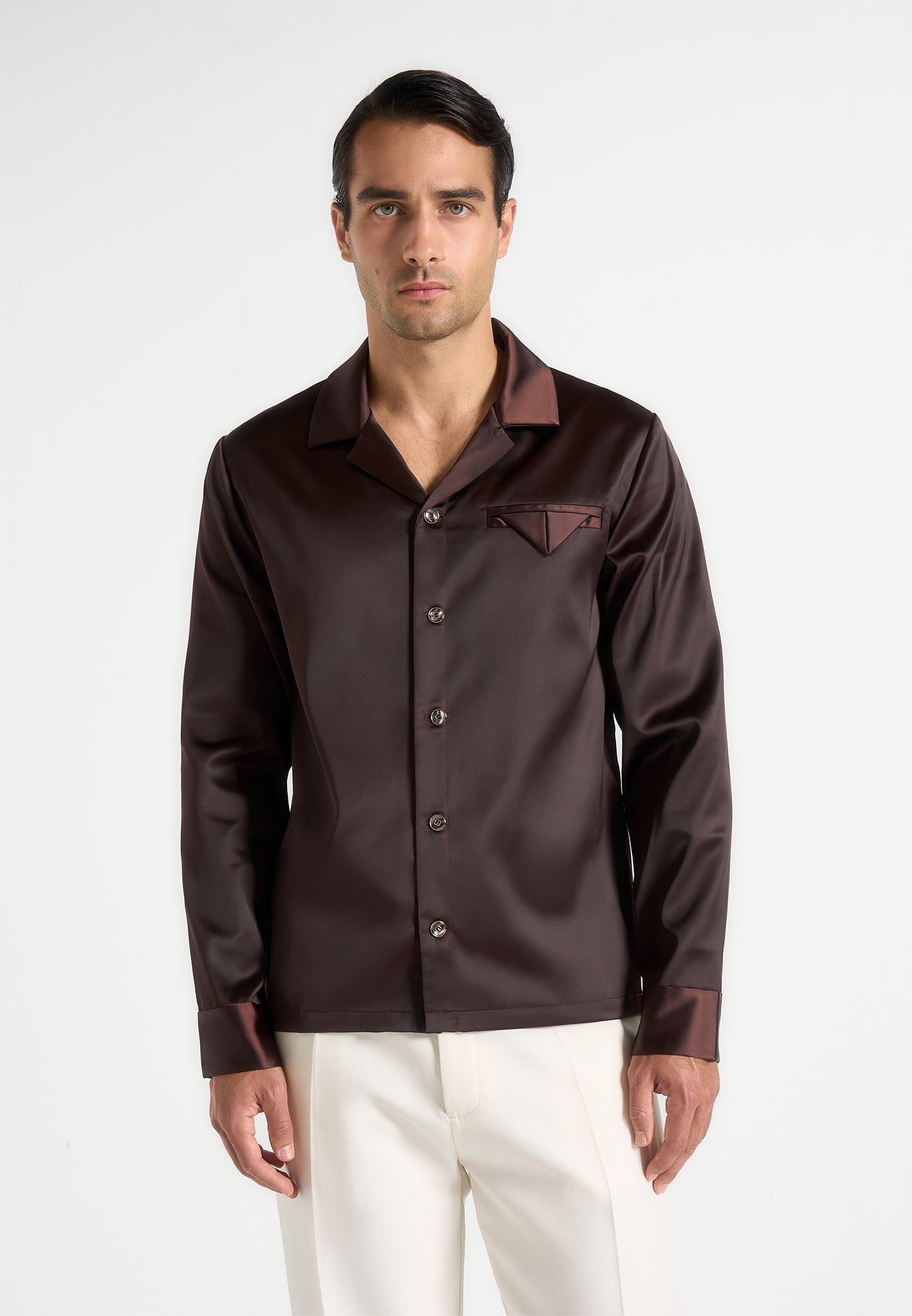 Constant - Satin Shirt - Brown 