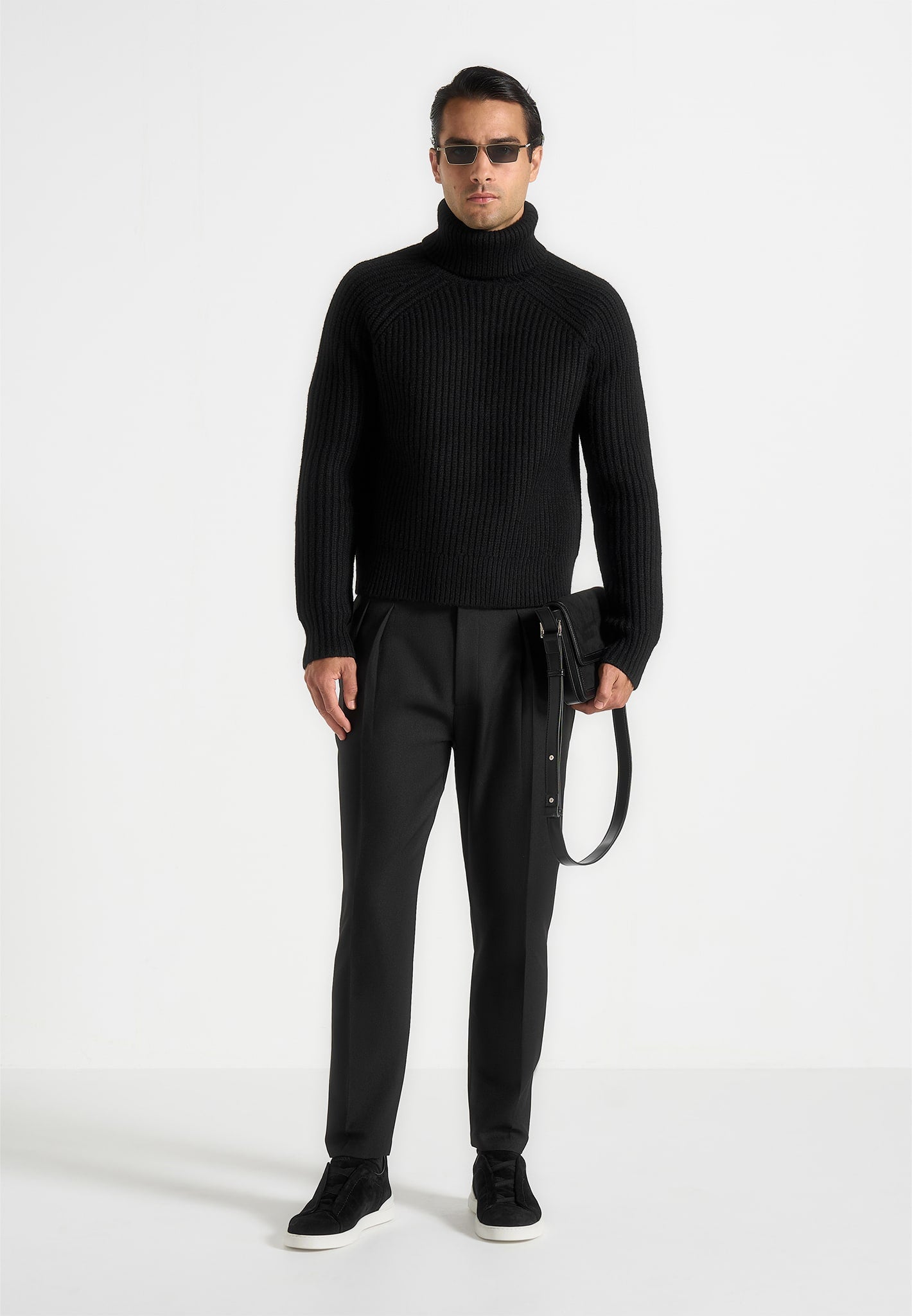 Rudy - Roll Neck Chunky Knit Jumper - Black 