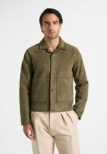 michel-suede-jacket-with-revere-collar-olive