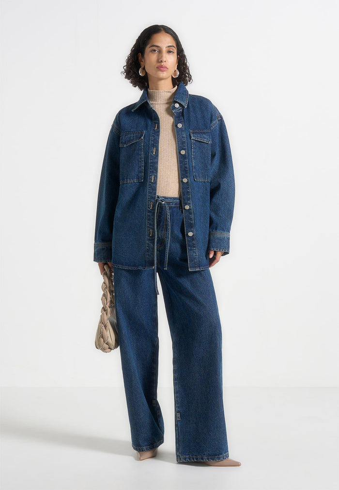 Joy - Denim Oversized Shirt - Indigo