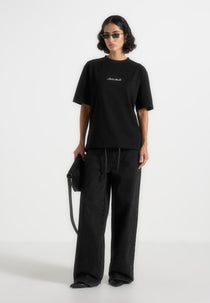 TS001 - Unisex Signature Relaxed Fit Cotton T-Shirt - Black