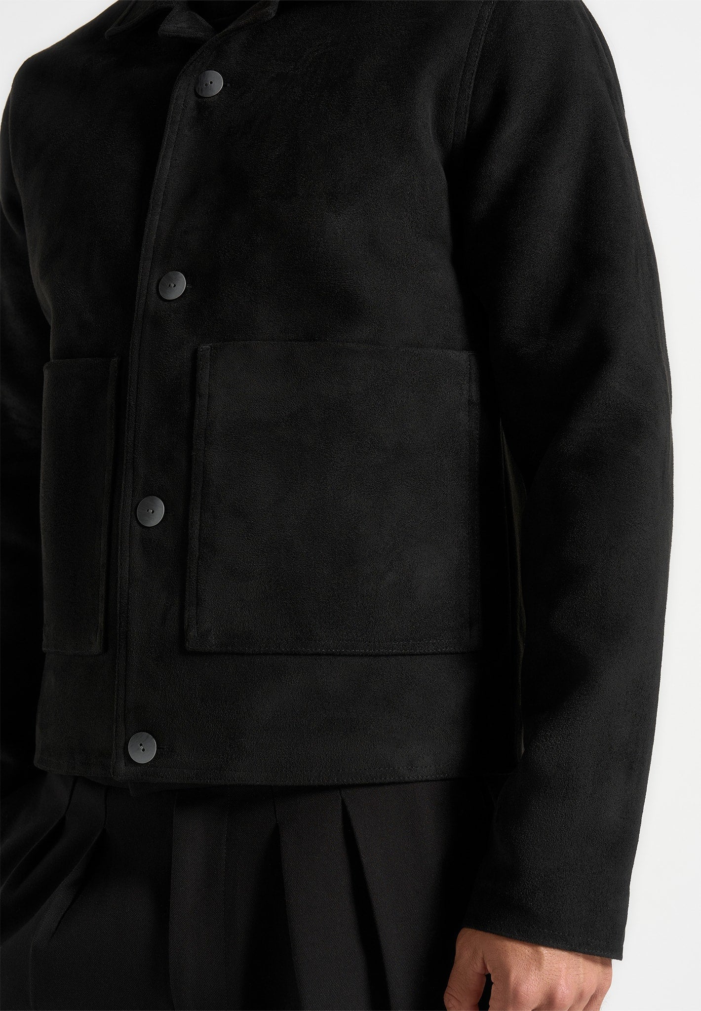 michel-suede-jacket-with-revere-collar-black