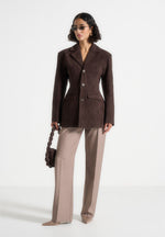 claire-suede-wide-shoulder-cinch-waist-blazer-brown