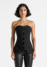 Viviane - Clasp Detail Bandeau Top - Black