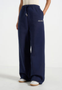 JS003 - Unisex Signature Wide Leg Sweatpants - Navy