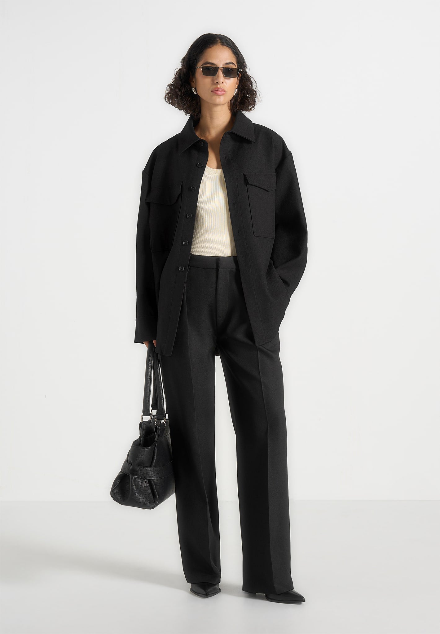 Joy - Tailored Oversized Shirt - Black 