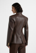 ina-leather-cinched-waist-kimono-blazer-brown