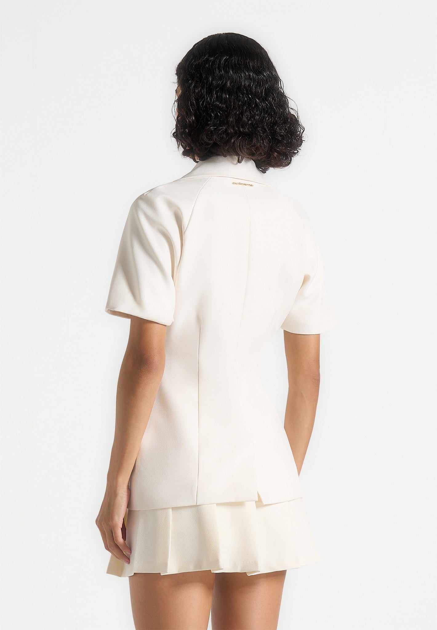 Malika - Double Breasted Short Sleeve Blazer - Cream