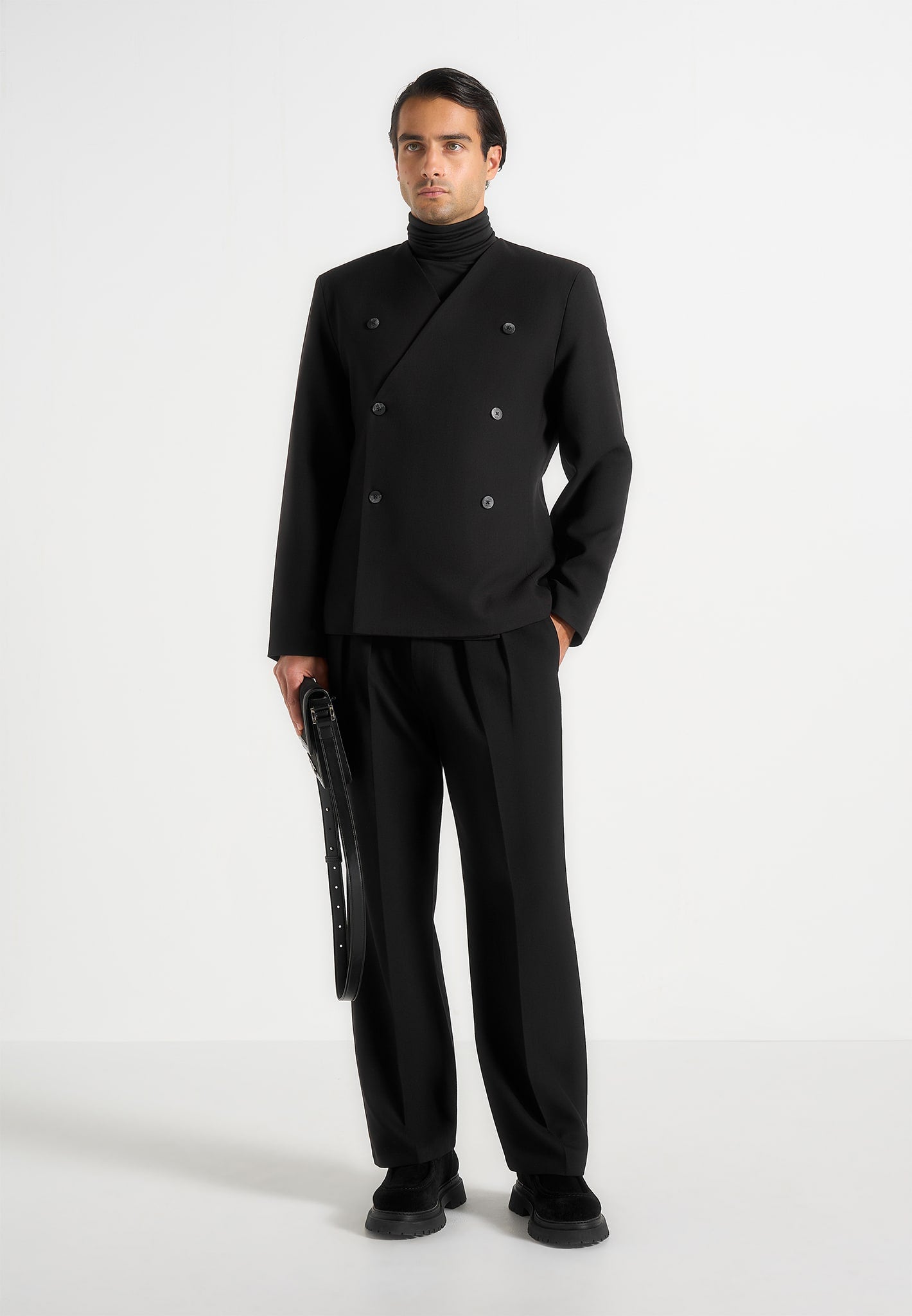 Timeo - Tailored Kimono Blazer - Black 