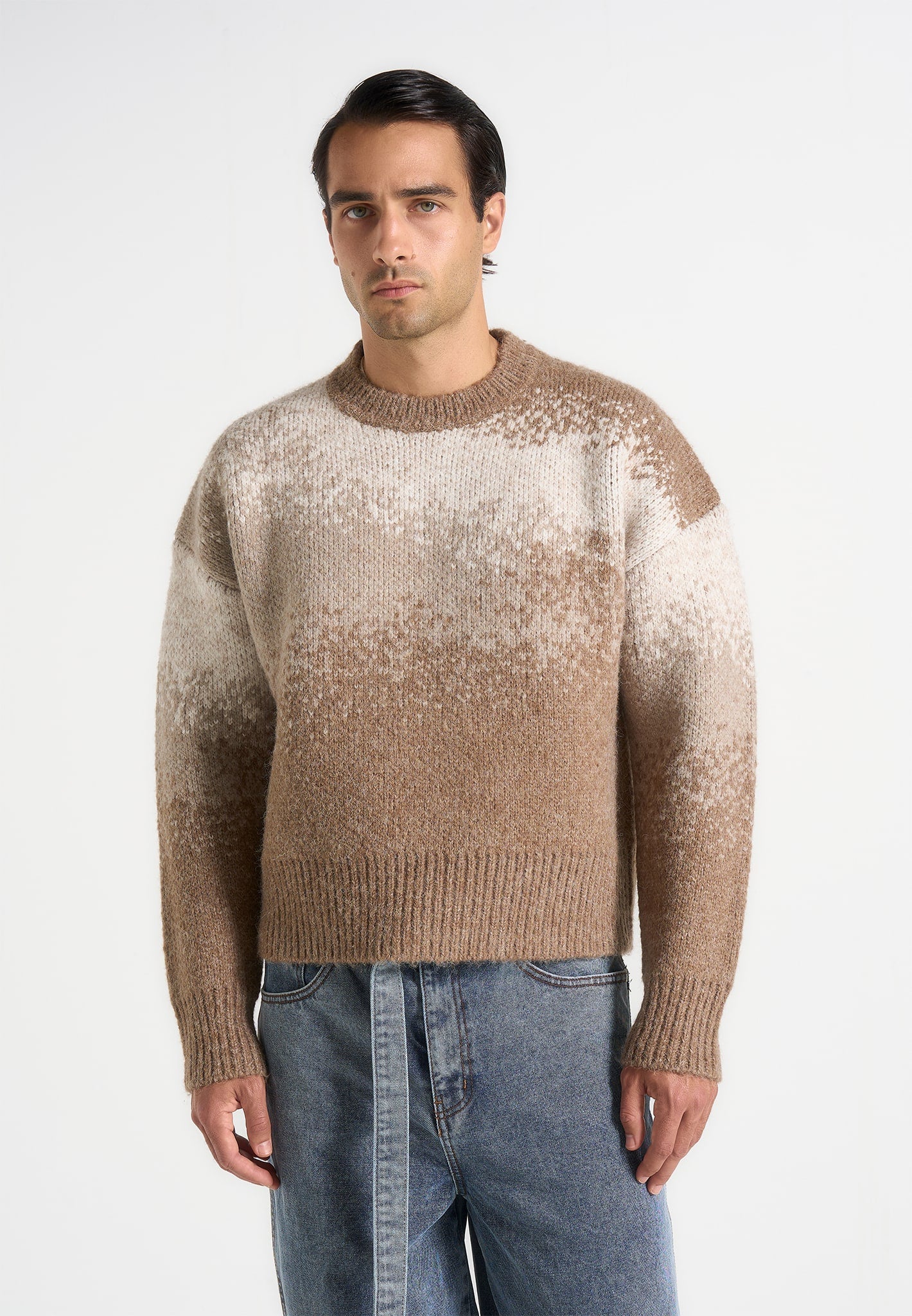 Yani - Ombre Wool Crewneck Sweater - Beige 
