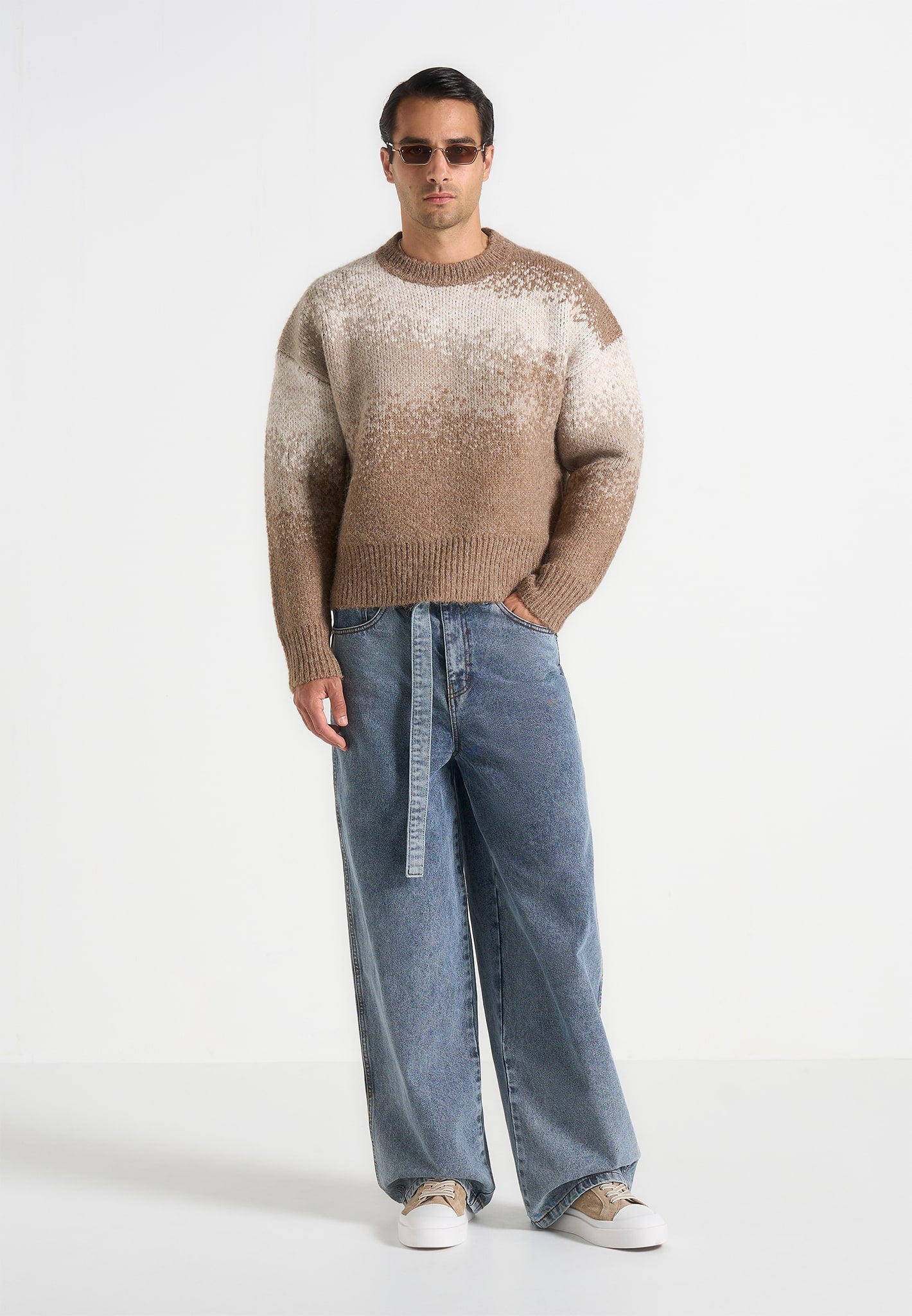 Yani - Ombre Wool Crewneck Sweater - Beige 