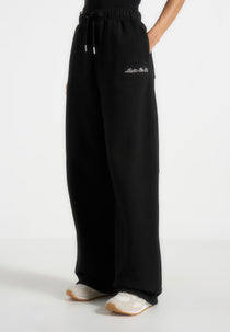 JS003 - Unisex Signature Wide Leg Sweatpants - Black