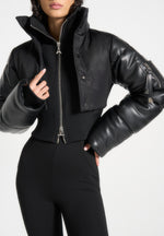 vegan-leather-and-nylon-layered-puffer-jacket-black