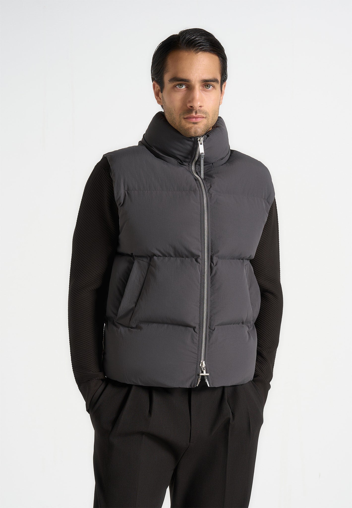 Eric - 2-in-1 Puffer/Gilet Jacket - Grey 