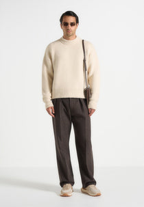 Chris - Brushed Wool Knit Jumper - Cream