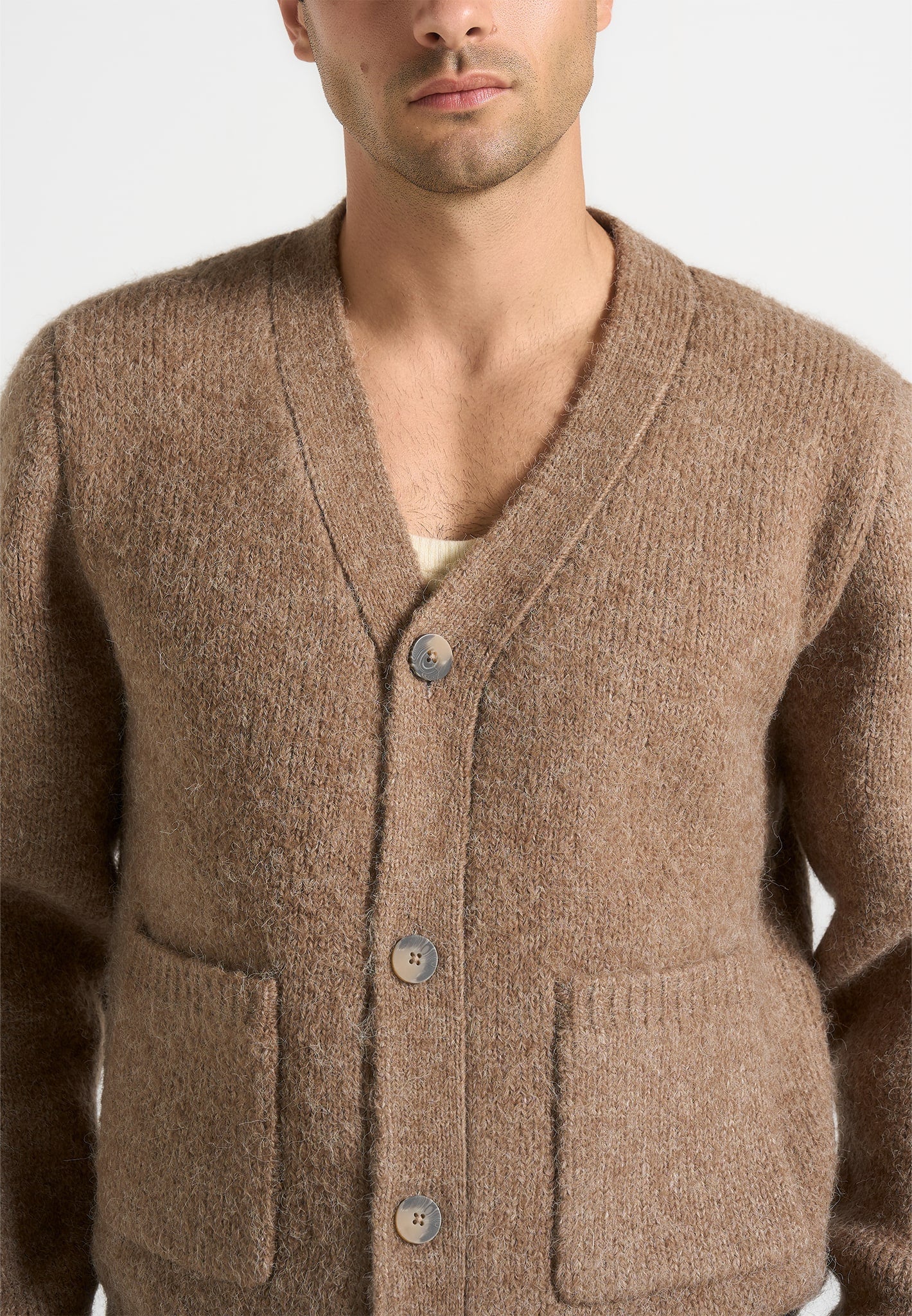 Aldo - Wool Knit Cardigan - Taupe