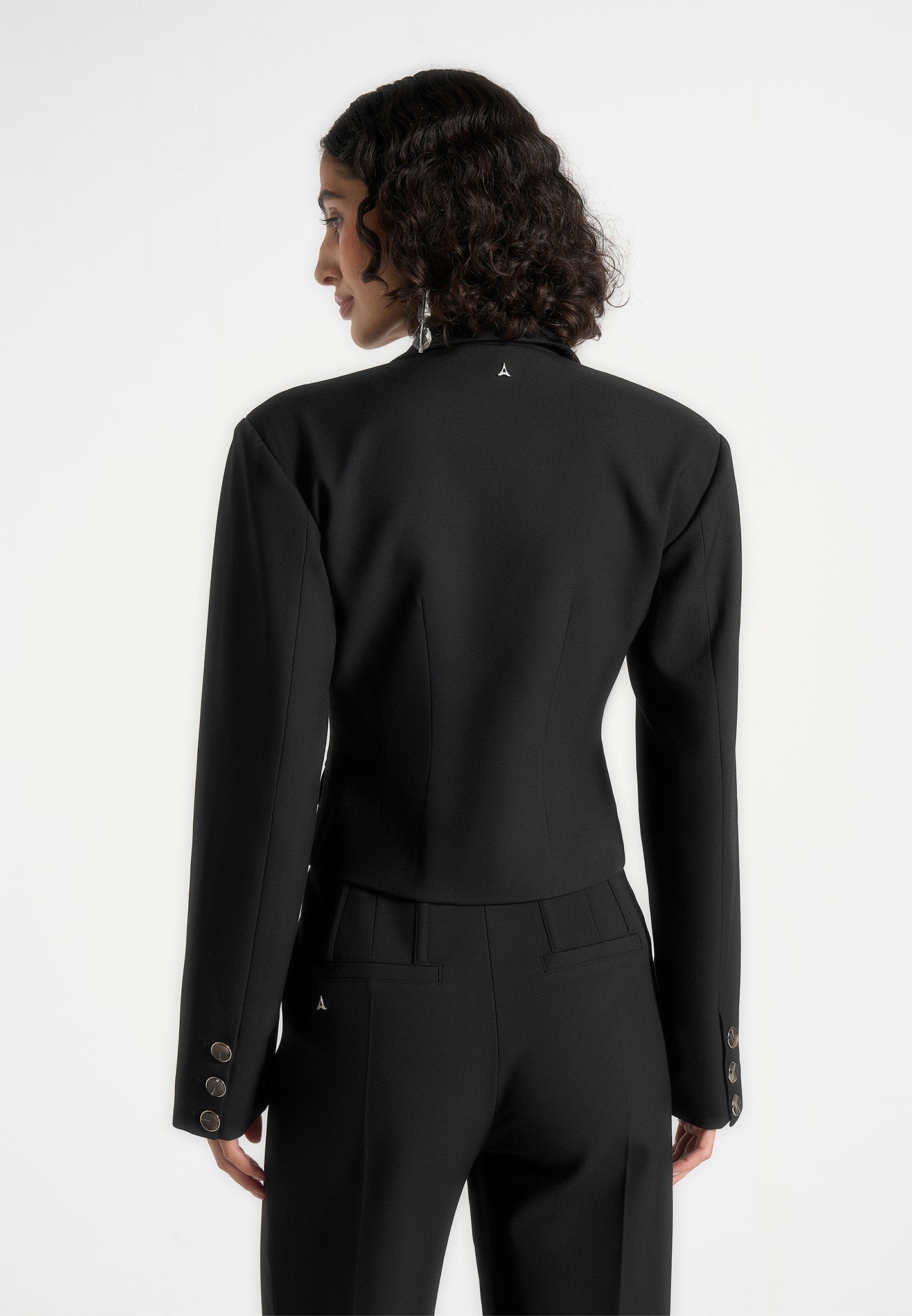 Prisca - Tailored Cropped Blazer - Black