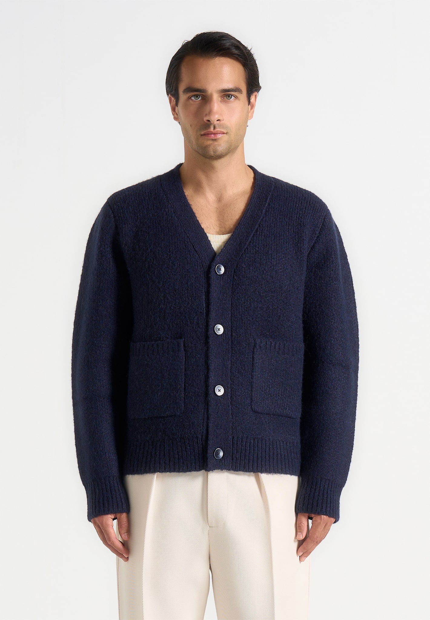 Aldo - Wool Knit Cardigan - Navy 