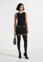 Cia - Embellished Sheath Mini Dress - Black