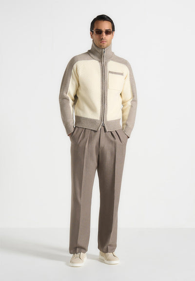 rene-colour-block-zip-through-cardigan-cream-beige