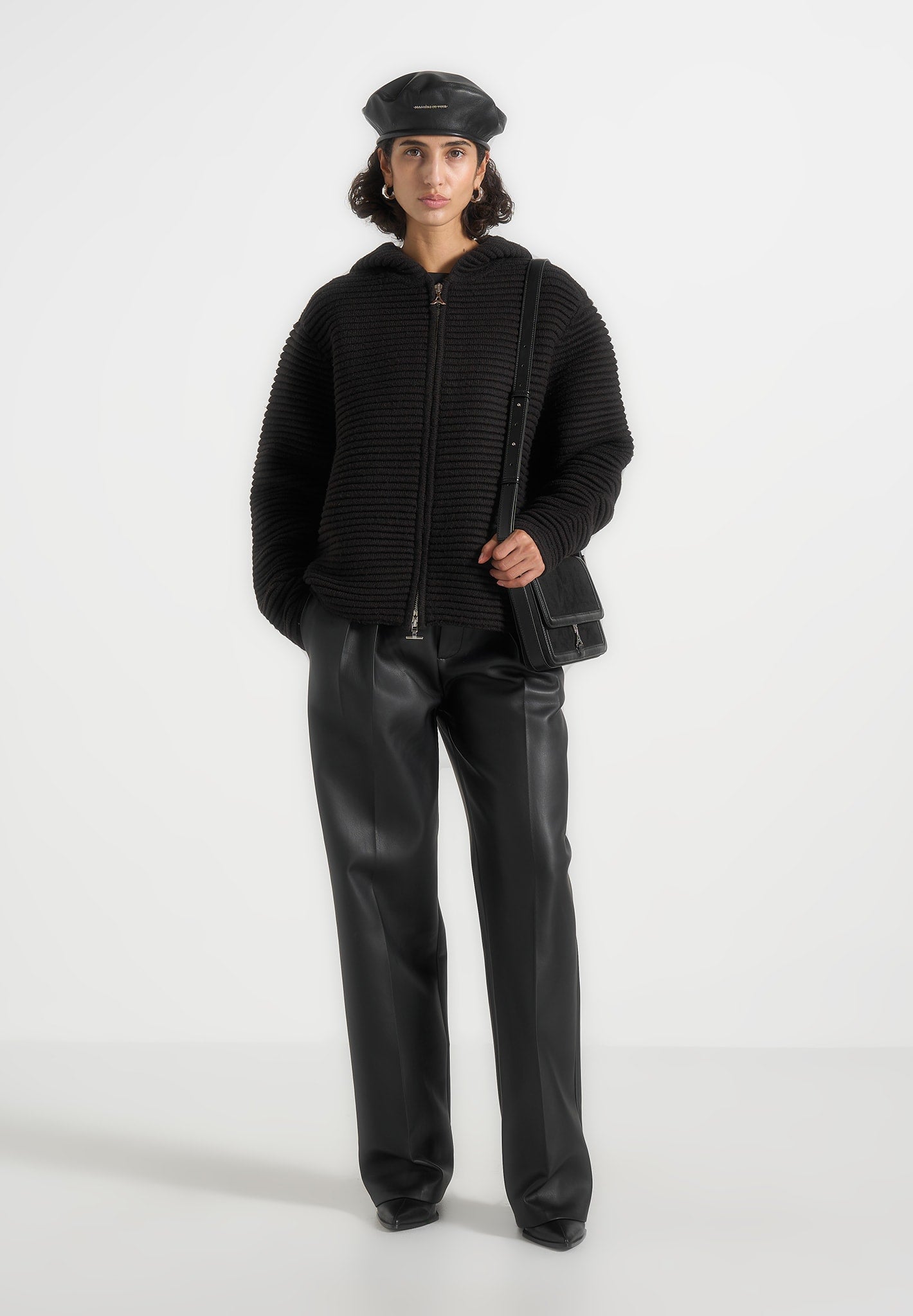 eden-unisex-ribbed-knit-zip-up-hoodie-black