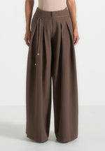 flora-box-pleat-wide-leg-belted-trousers-brown