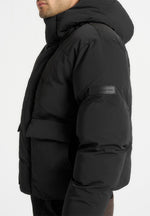 Casey - Unisex Minimal Raglan Puffer Jacket - Black