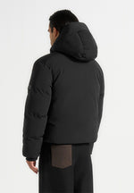 Casey - Unisex Minimal Raglan Puffer Jacket - Black