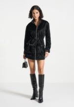 croc-effect-cargo-jacket-dress-black