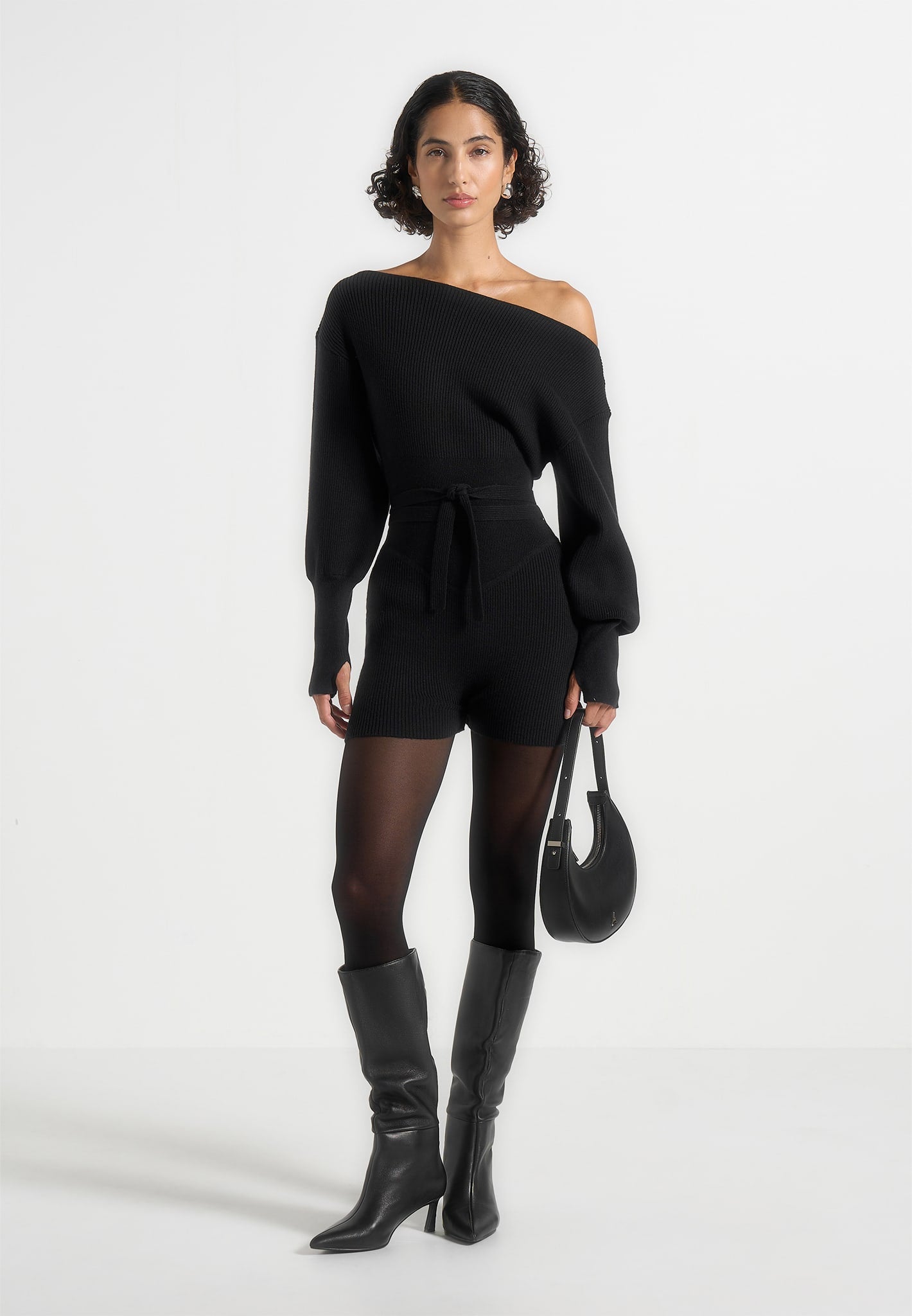 raya-off-shoulder-knitted-playsuit-with-belt-black 